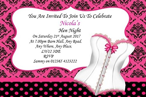 Bespoke Candy Delights 15 Personalised Hen Night - Hen Party Invites - Invitations HN1