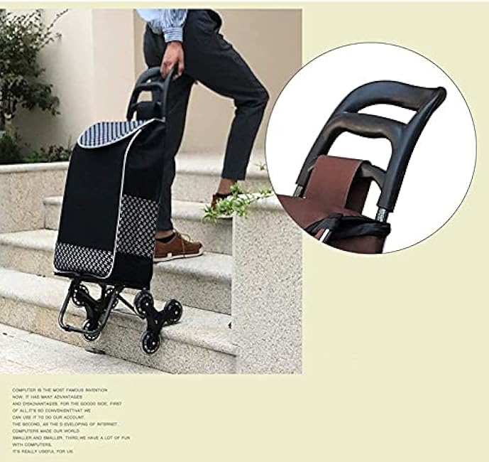 Trolley Multi-Function Shopping Trolleys,Kitchen Storage Utility Carts Climbing Stairs Shopping Cart Trolley Foldable Iron Tube Oxford Cloth Stainless Steel Crystal Whe-D9isVUhu