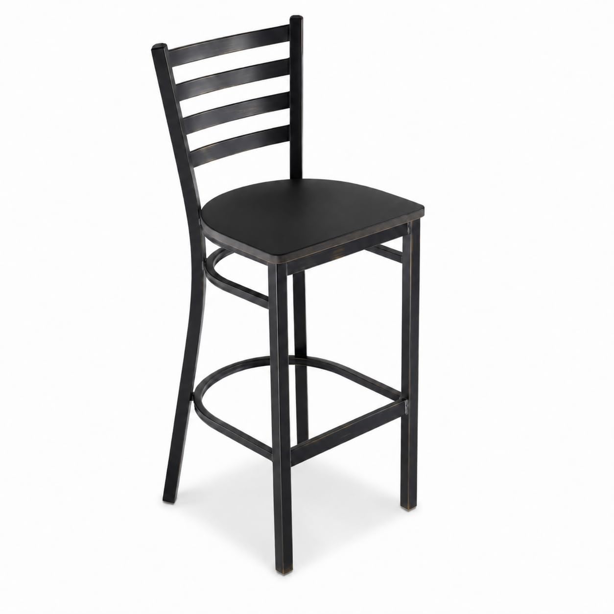 Ladder Back Bar Stool by Glownary – Bar Height, Steel, Black, Model Glbscp-blk