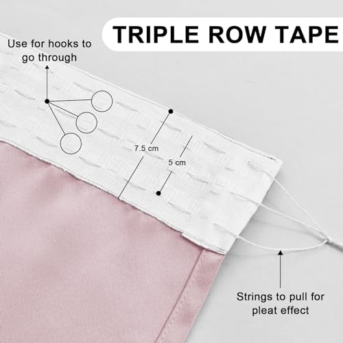 DWCN Blackout Curtains for Bedroom Thermal Insulated Room Darkening Pencil Pleat Window Curtains for Living Room 46 x 90 inch Length - Image 3