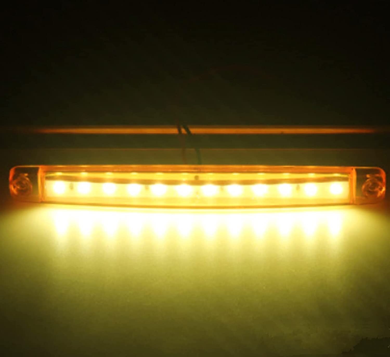 Seitenmarkierungsleuchten,LKW-Seitenleuchten20pcsAuto-Markierungsleuchten Auto-Seitenblinker Lichter 12SMD LED-Seitenlicht vorne hinten Positionsleuchten 24V für Auto Camper Van Truck Truck (Gelb)
