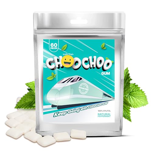 100% Xylitol Vitamin Gum | Sugar-Free Natural Peppermint for Fresh Breath | Energy Booster Low Dose Caffeine for sensitive individuals | B Complex Ginseng | NO Aspartame / Sorbitol / Sucralose | NO Artificial Flavors / Colors | 60 Count
