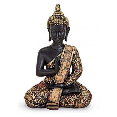 TEMPELWELT Deko Figur Buddha Statue Amoghasiddhi sitzend 15 cm Cover