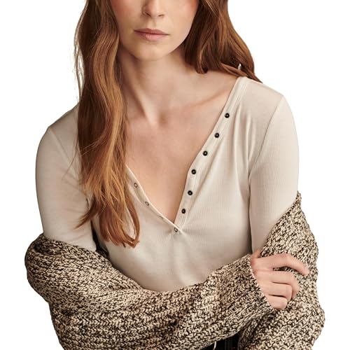 Image of Lucky Brand Women's V-Neck Snap Henley