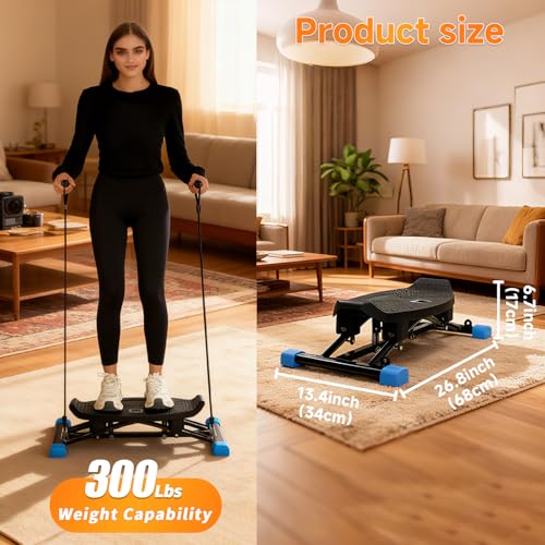 Image of Balance Trainer Simulated Ski Machine Resistance-Based Aerobic Treadmill Portable Stepper Carries 300 pounds Silent Full-Body Exercise Machine with LED Display.
