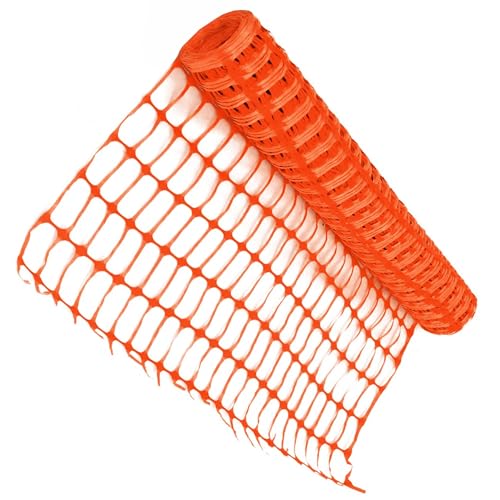 50m Barrier Fencing Mesh Safety Netting Roll Orange Temporary Out...