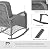VONZOY Patio Furniture Set 3 Pieces, Wicker Outdoor Rocking Bistro Set with Thick Cushions, Outdoor Rocker Chairs and Coffee Table for Porch, Backyard or Garden (Grey)