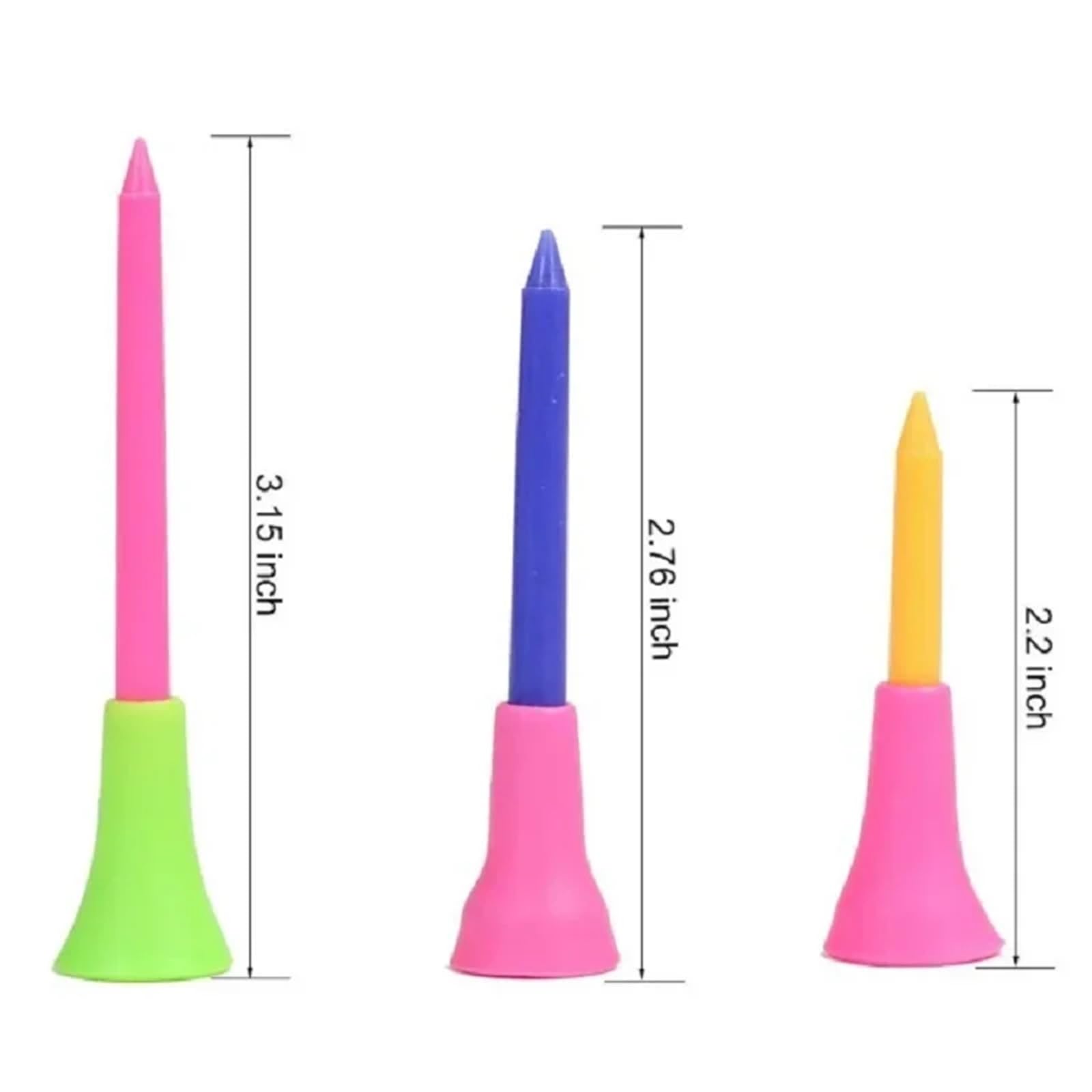 Golf Tee 50 Stücke Mehrere Farbe Gummi Golf-Tees Golf Zubehör 56/72/83,0mm Kunststoff Golf Nägel FüR Einen Idealen Abschlag