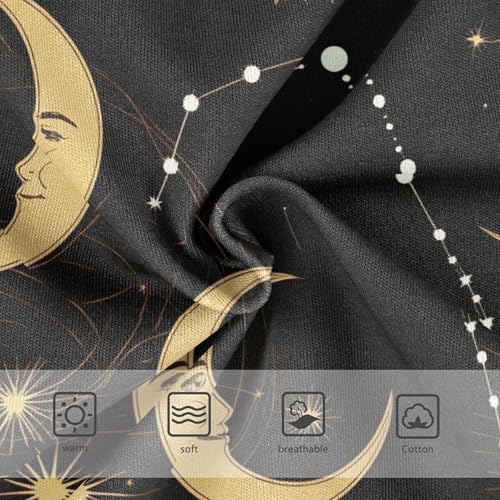 Cotton Toddlers Underwear Floral Golden Sun Moon Girl Panties Cute Bright Underpants Briefs 2t3