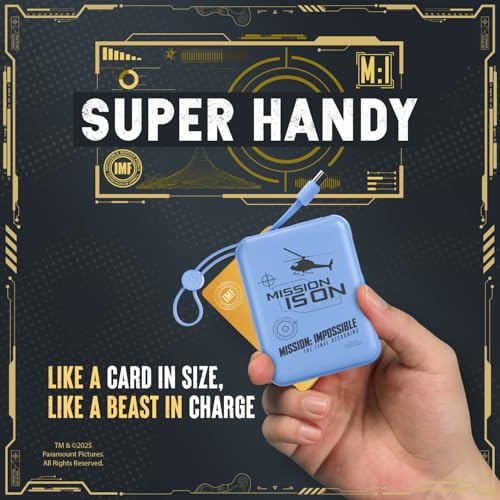 Image of Mobilla x Mission: Impossible - MPower X2 Limited Edition Powerbank | 27W High-Speed Output | 10000mAh Battery | Built-in Type-C & Lightning Cables | Dual Fast Charging Ports | Battery Display (Blue)