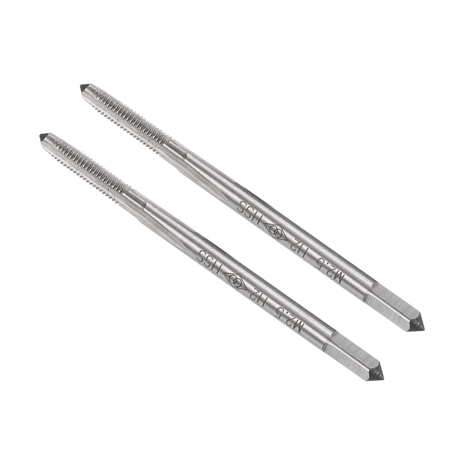 CoCud Thread Milling Taps, Metric M2.5 Thread H2, High Speed Steel Machine 3 Straight Flutes Screw Threading Tool