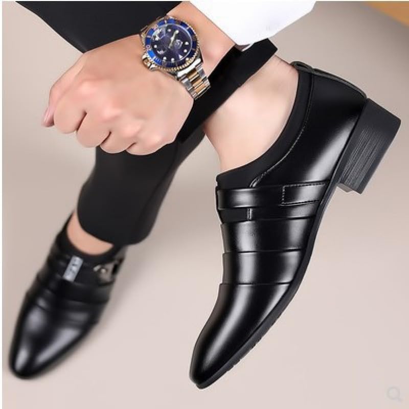 Men's Genuine Leather Oxford Shoes Retro Comfortable Business Height Increasing Non-Slip Softsole Walking Derby Shoes for Men2