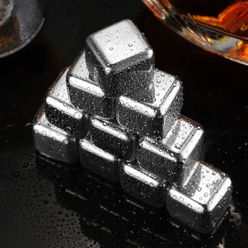 Cubitos de acero inoxidable OSALADI, set de 6 piezas duraderas para licor 8