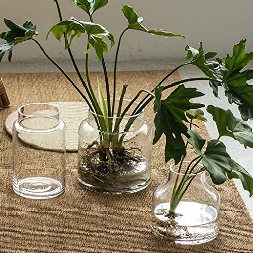 Vase en verre pour décoration de table avec plumes et fleurs de printemps - 6