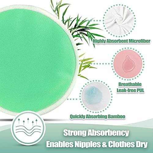 Lomsioy 14 Pack Bamboo Nursing Breast Pads With Laundry Bag Travel Storage Bag Reusable Breastfeeding Nursing Pads Absorbent And Breathable For Breastfeeding Mothers 4.9 Inch #TOP3