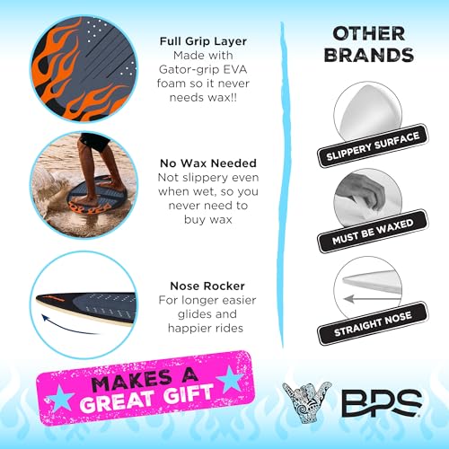 BPS 'Flame' Skimboard (40 Inch, Black/Orange) Without RPET Bag - Thumbnail 3