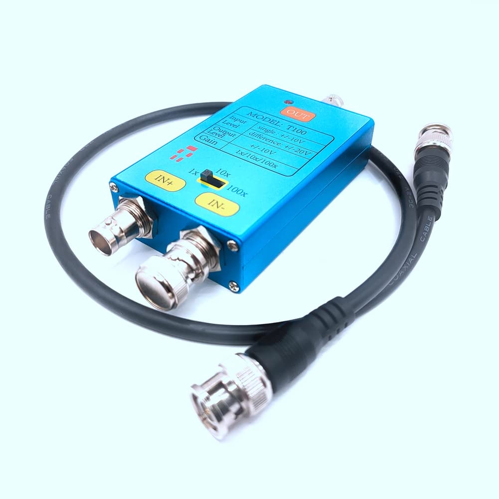 TagIo Osciloscopio de de Banda de 10M Ganancia Diferencial Sondas Divididas Herramienta de MedicióN de SeñAl EléCtrica DéBil Amplificador de SeñAles 100X
