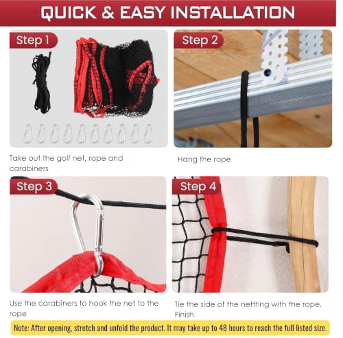 Image of Golf Netting, 10ft, 15ft, 20ft Sports Netting - Heavy Duty High Impact Multi-Sport Practice Net for Golf, Baseball, Soccer, Hockey, Lacrosse, Backyard Driving & Training Barrier