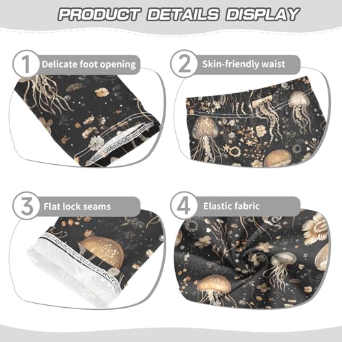 Jellyfish Flower Girls Leggings Soft Stretch Workout Yoga Dance Pants for Kids Casual Tights3