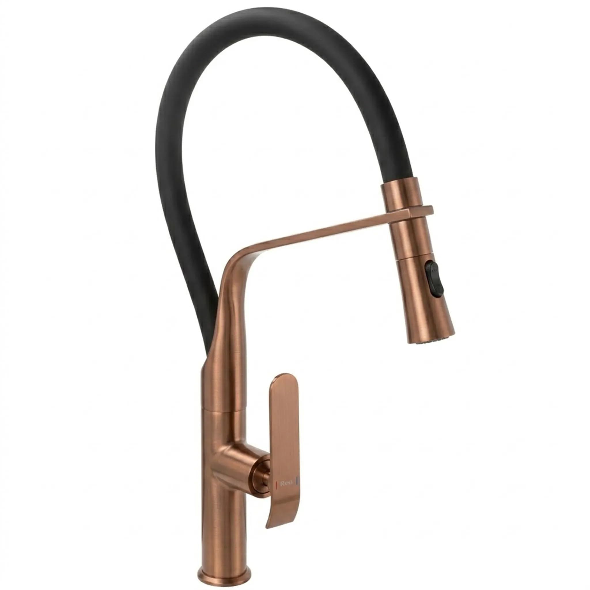 Rea - Küchenarmatur Castor - Schwarz, Gebürstetes Kupfer - Messing - 18x24x48,5 cm