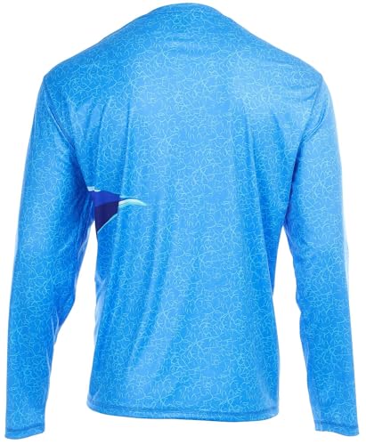 Reel Legends Mens Stingray Crackle Reel-Tec Long Sleeve Top Medium Blue Multi2