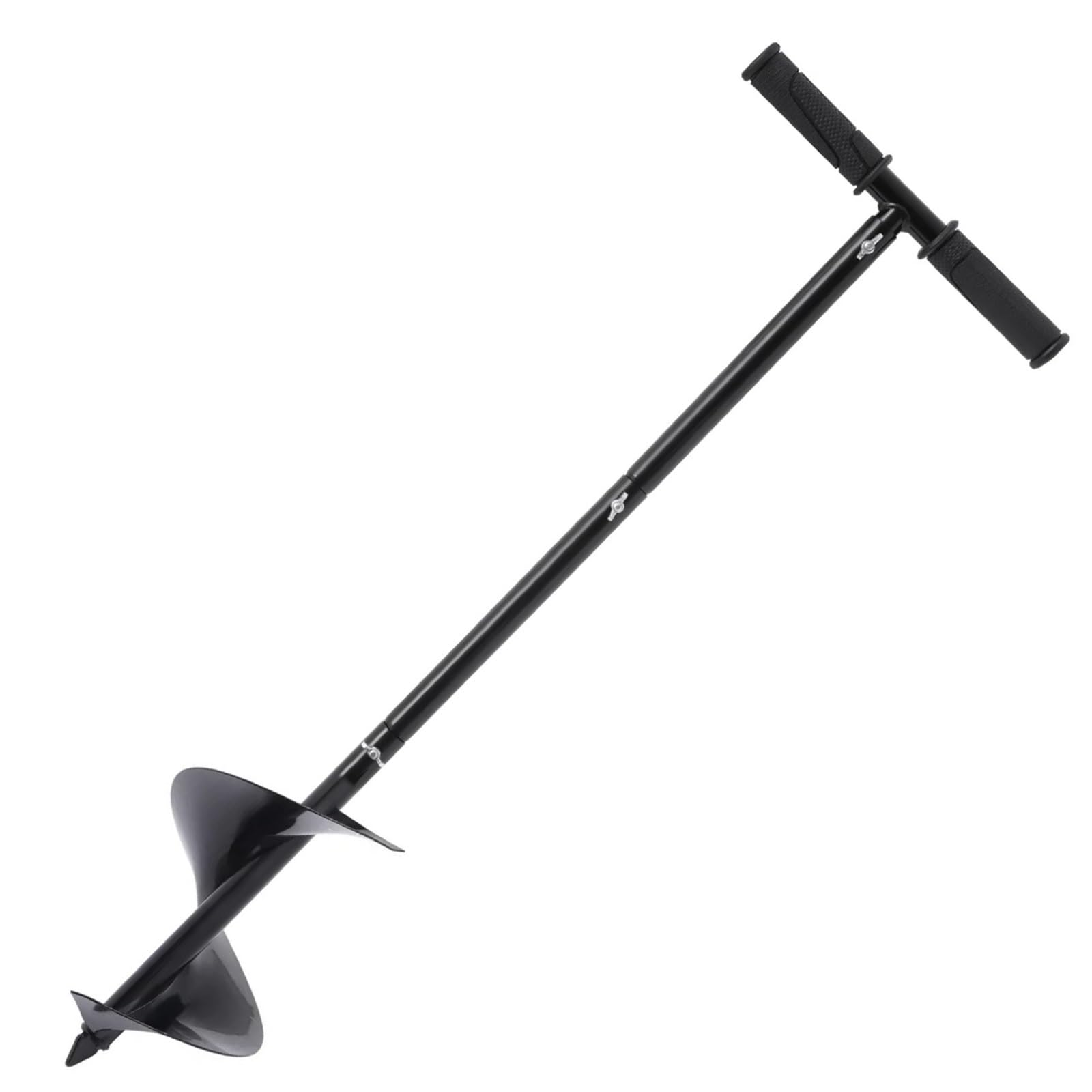 Auger Post Hole Hand Manual Digger T-shaped Drill Bit With Non-Slip Handle For Digging Weeds Roots Planting Deep Cultivating(10 * 85cm)