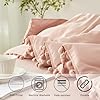 PERFEMET Blush Twin Bed in A Bag for Girls 5 Pcs Boho Pom Pom Bed Comforter Set with Sheets Soft Lightweight Pink Plain Bedding for Kids Teens(Blush, Twin) #3