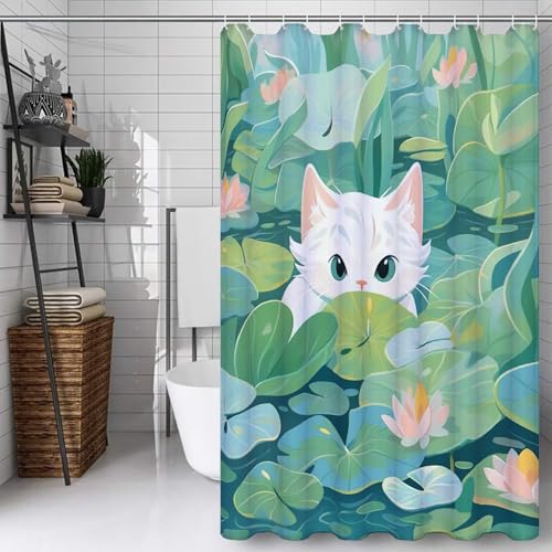 Rideau de douche imperméable lavable avec 12 crochets 150x210 cm - 2