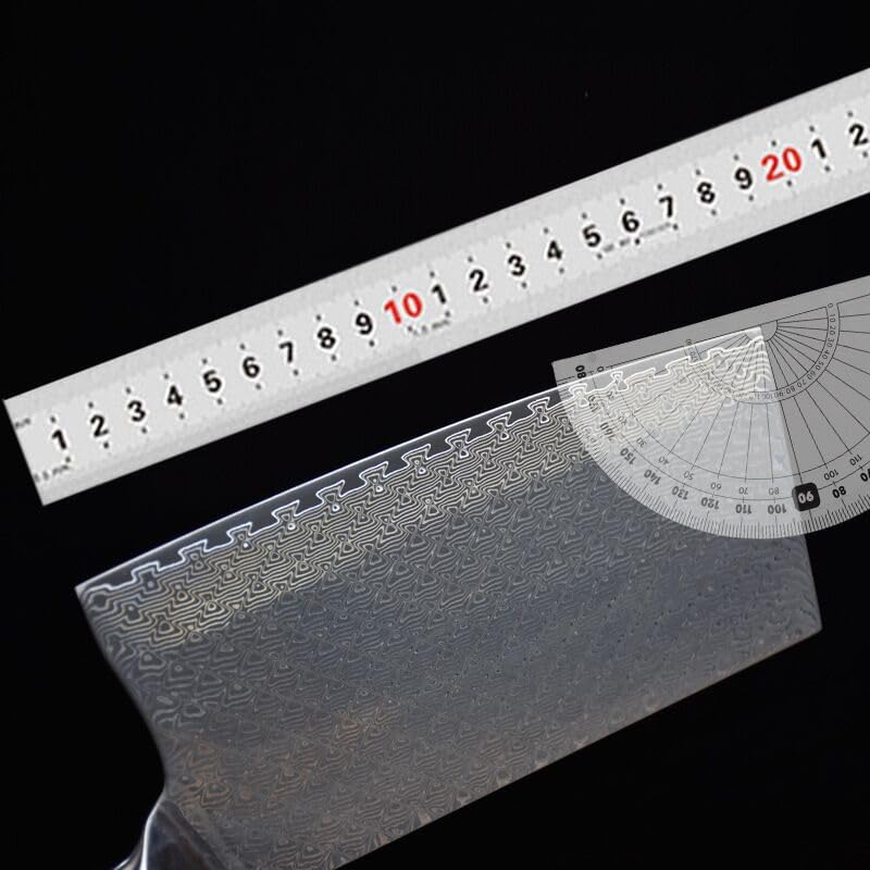 Meat Cleaver,Cleaver Knife Longquan Damascus Steel Slicing Knife Handmade Kitchen Knife 100 Tempered Pattern Steel Sharp High Hardness Chef Knife, LAMAJIGA5844