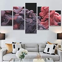 SIGNWIN 5 Panel Canvas Wall Art Modern Art 3D Abstract Abstract Brushstroke Contemporary Digital for Home Decorations Ready to Hang - 60