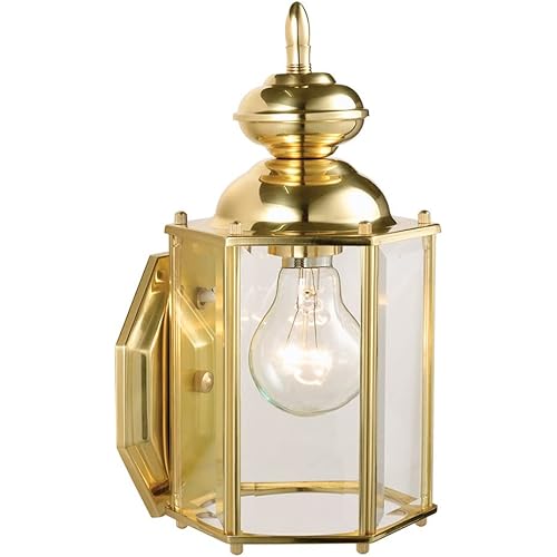 Design House 501833 Augusta 1 Light Indoor/Outdoor Wall Light, Solid Brass