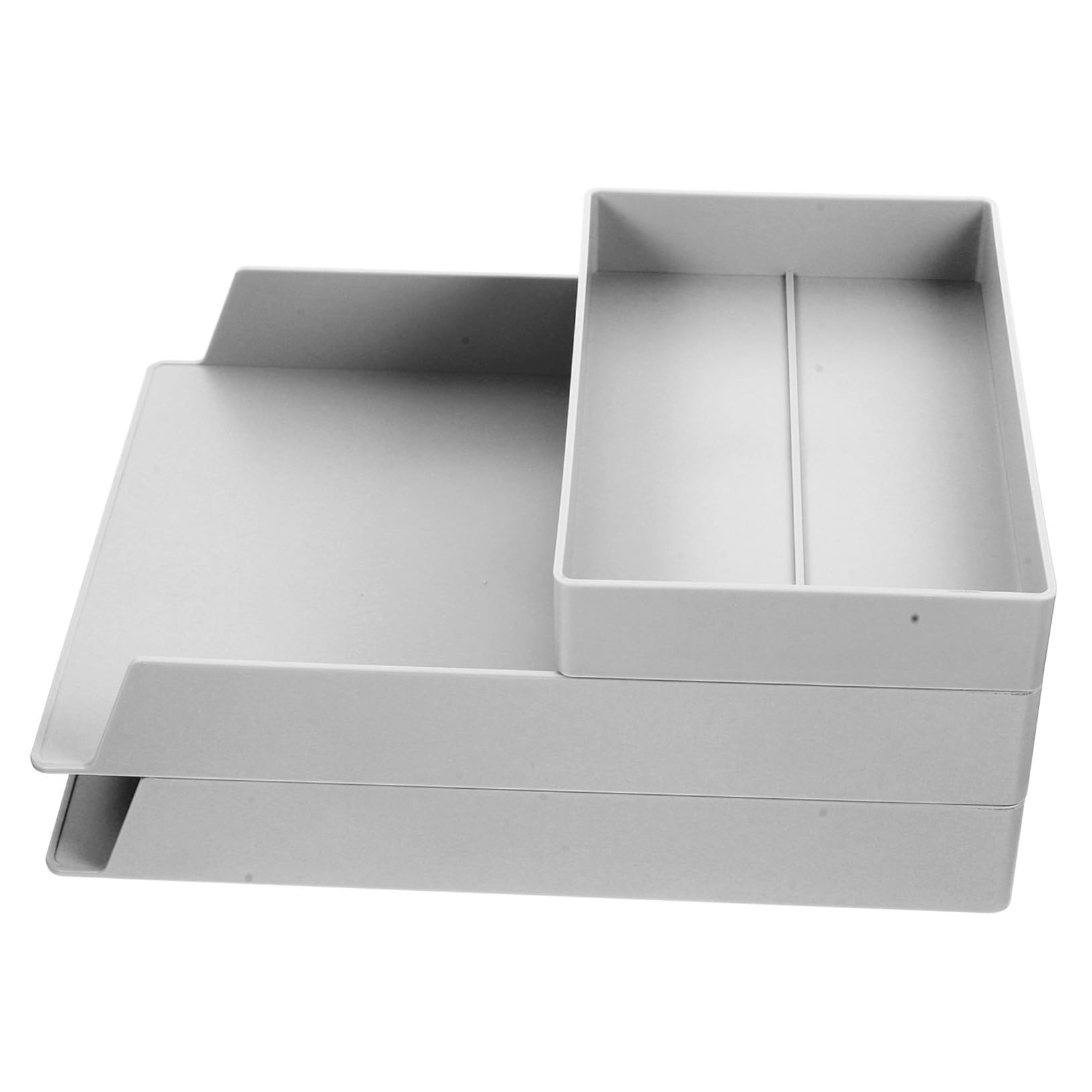 iplusmile Organizer Da Scrivania e Scaffale Portaoggetti in Abs, Contenitore Portadocumenti Multiuso Grande Per Ufficio, Scuola e Casa, Set Da 3 Pezzi Impilabile Bianco
