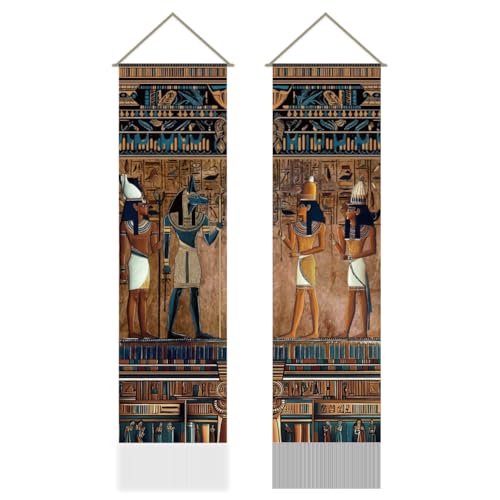 AHANDMAKER 2Pcs Ancient Egyptian Murals Tapestry, Egypt Religion Historical Mythology Pharaohs...