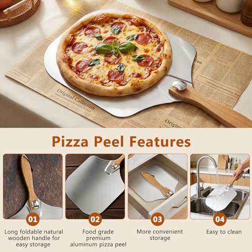 Pizza Peel and Pan 7-Piece Set