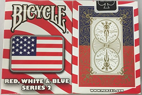 Naipes de Póker USPC Bicycle Rojo, Blanco y Azul Serie 2