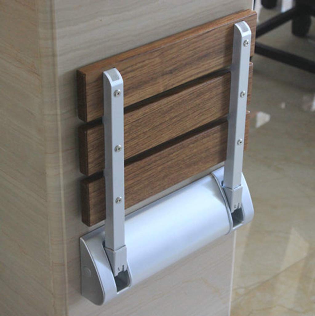Plegar Silla de Ducha Madera Montaje en Pared Banco de Asiento de Ducha Taburete de Seguridad para bañera para Personas Mayores, discapacitadas, Mujeres Embarazadas, Tamaños 315 mm (L) * 325 mm (W)