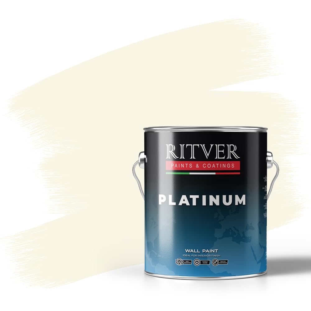 RITVER Premium Water-Based Wall Emulsion Paint 3.6L – Cream Color, Matte Finish, Odorless, Drip & Splash Resistant, High Opacity, Eco-Friendly Indoor Paint for Walls & Ceilings – RP-106