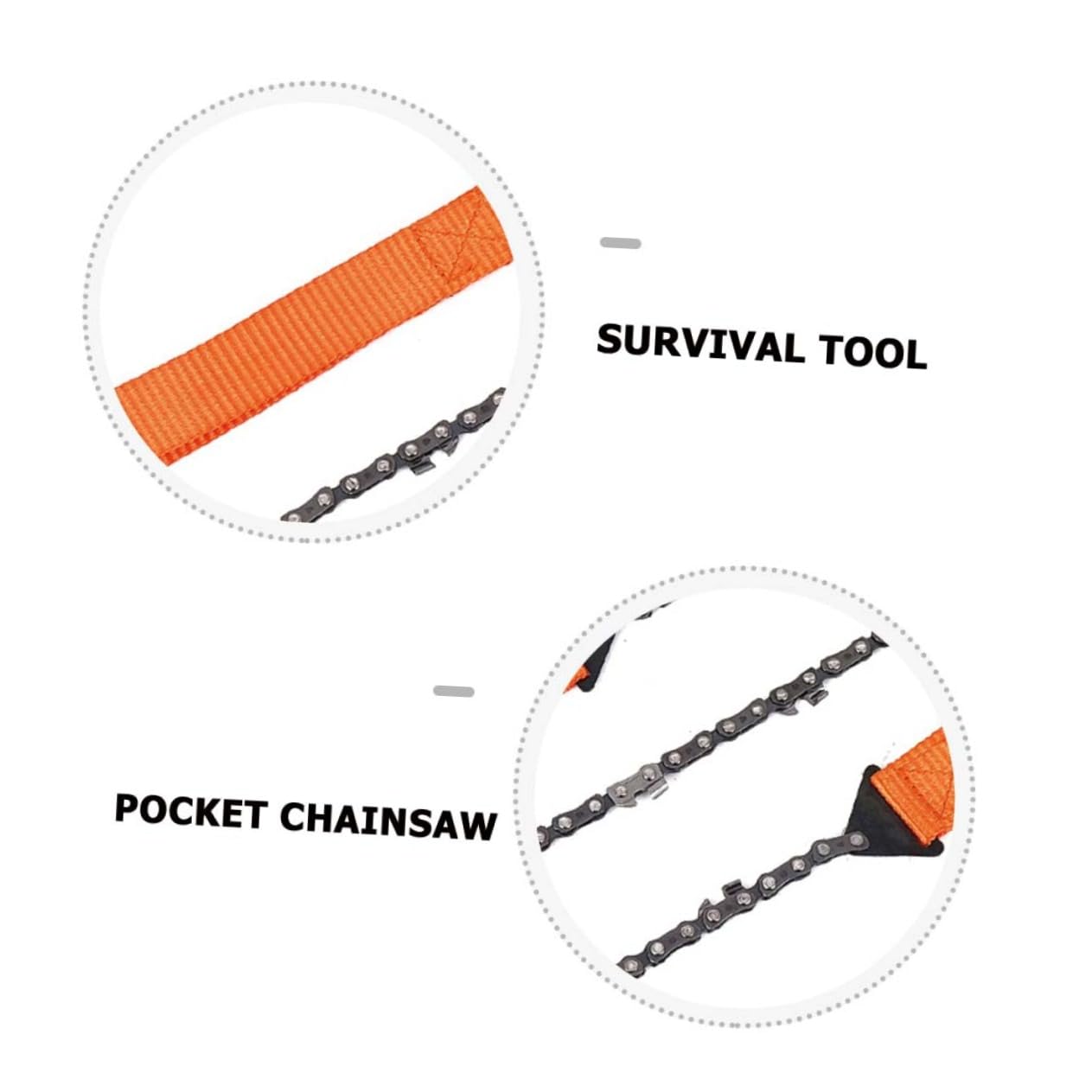 WHAMVOX 1set Pocket Chainsaw Emergency Wire Saw of Portable Camping Cutting Tool for Trees Sturdy Manganese Flexible Movement for Outdoor Survival