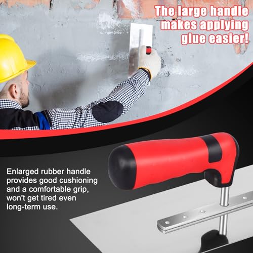 Aozbz Concrete Trowel - 11 Inch X 4 Inch Squared Stainless Steel Flat Finishing Trowel, Concrete Cement Drywall Plastering Masonry Tile Trowel Construction Hand Tools With Comfort Rubber Handle thumb #3