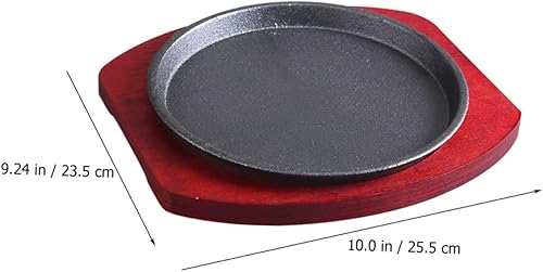 Miniatura 6 de Plato de carne de hierro para restaurante Sartén redonda para asar no usar para pescado al azar