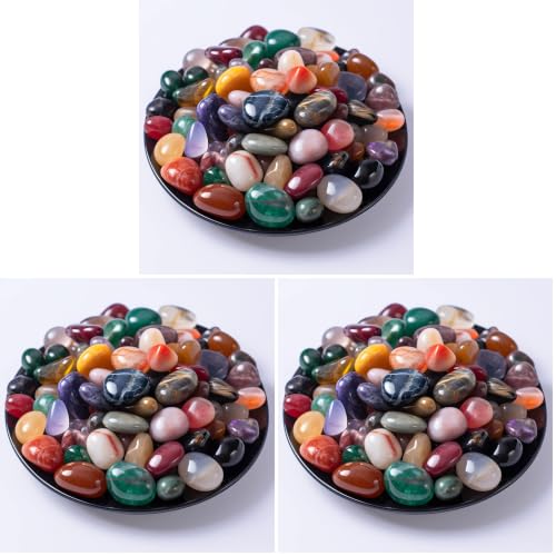 Image of Polished Multicolor Healing Crystal Stone Set, 18 Types - 72 Pcs, 0.5 inch 10oz Handpicked Tumbled Rocks Stones Gemstones for Healing, Reiki, Meditation, Crafting, Home Decor (Pack of 3)