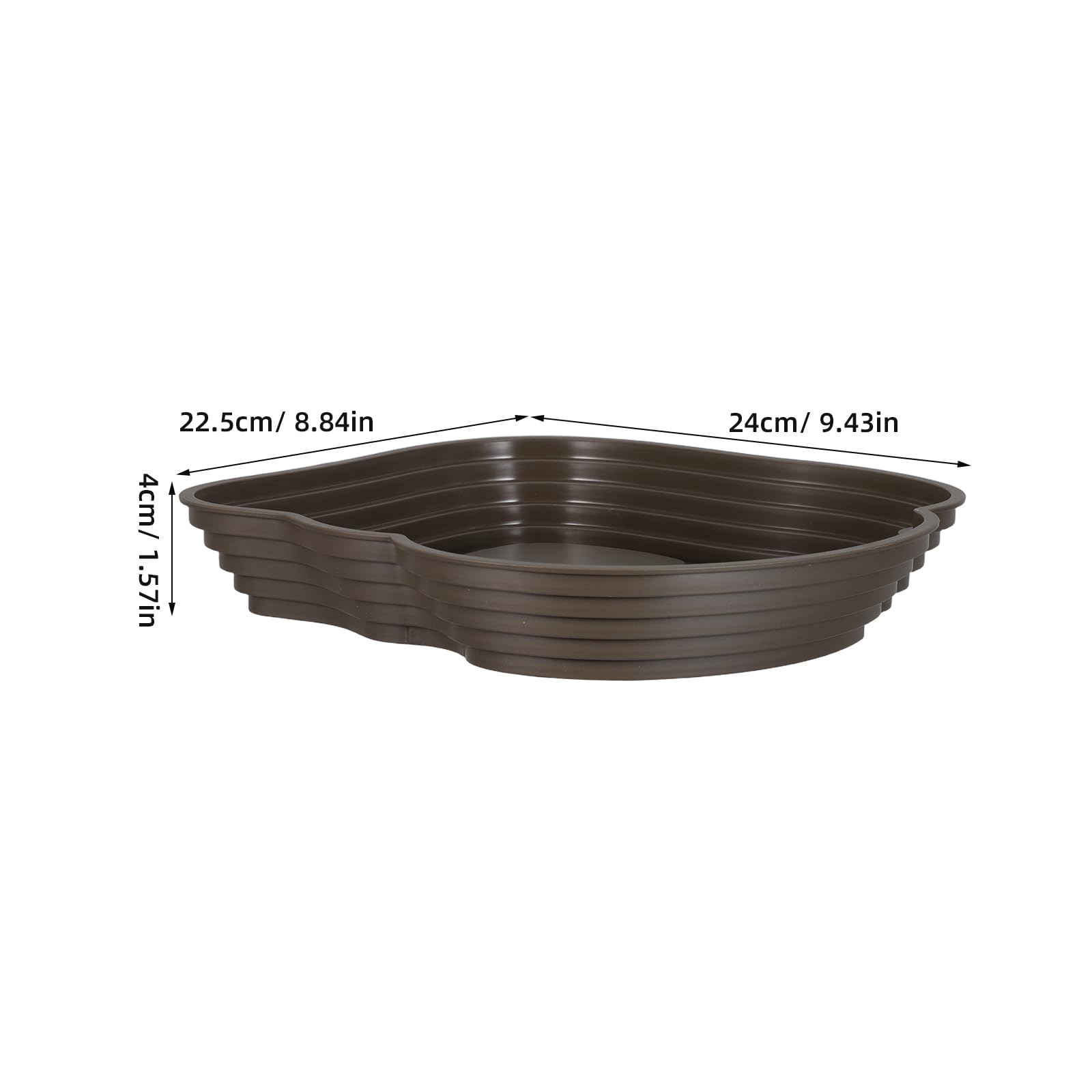 Veemoon Gamelle pour Tortues et Reptiles 24 Cm Grand Bol D’Eau Marron Foncé Double Usage Bain et Nourrissage avec Rebord Anti-éclaboussures pour Terrarium et Habitat Terrestre