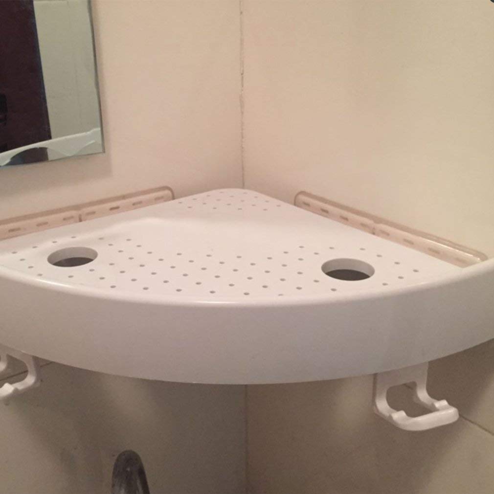 MOSHTU PP Bathroom Organizer Snap Up Quick Installed Corner Shelf Stand (Small)-image-29