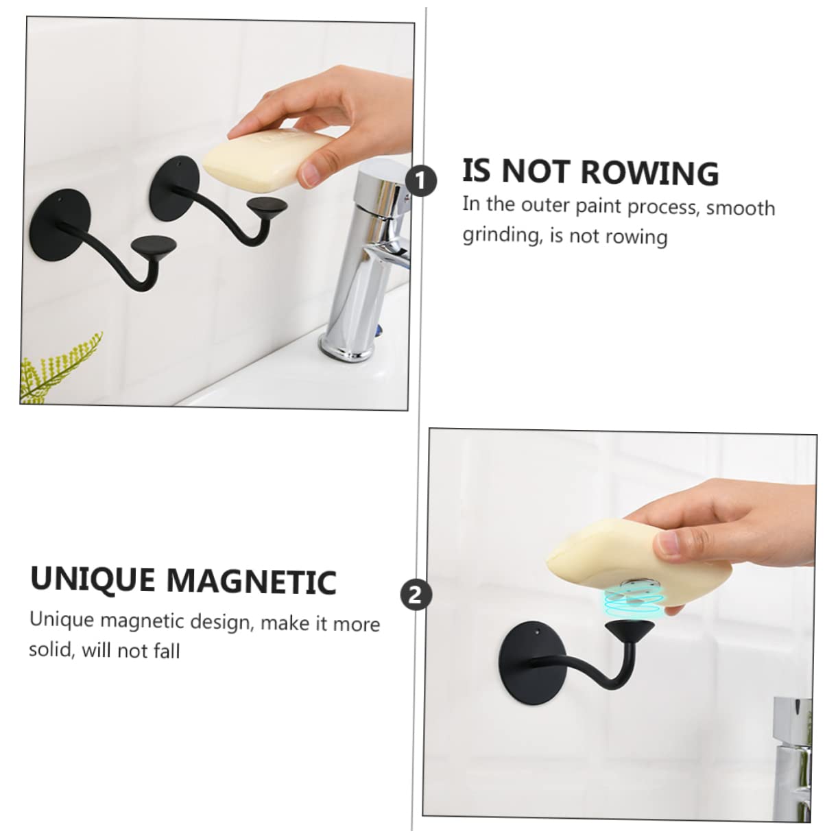 MAGICLULU 3pezzi Supporto Magnetico Per Sapone Da Bagno Mensola Ventosa Inossidabile Design Creativo Per Risparmiare Spazio Per Bagno e Cucina
