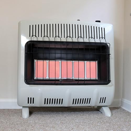 Mr. Heater Vent Free Radiant 30,000 BTU MHVFRD20NGT Natural Gas Heater & Supplemental Heat For Office, Home, Garage, Patio, Sunroom, Cabin - White