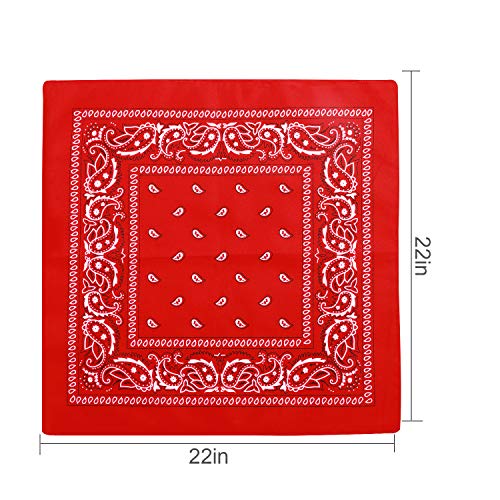 16 Pcs Bandanas Multi-Purpose Bandanas Paisley Cowboy Polyester Headbands 22x22 inch3