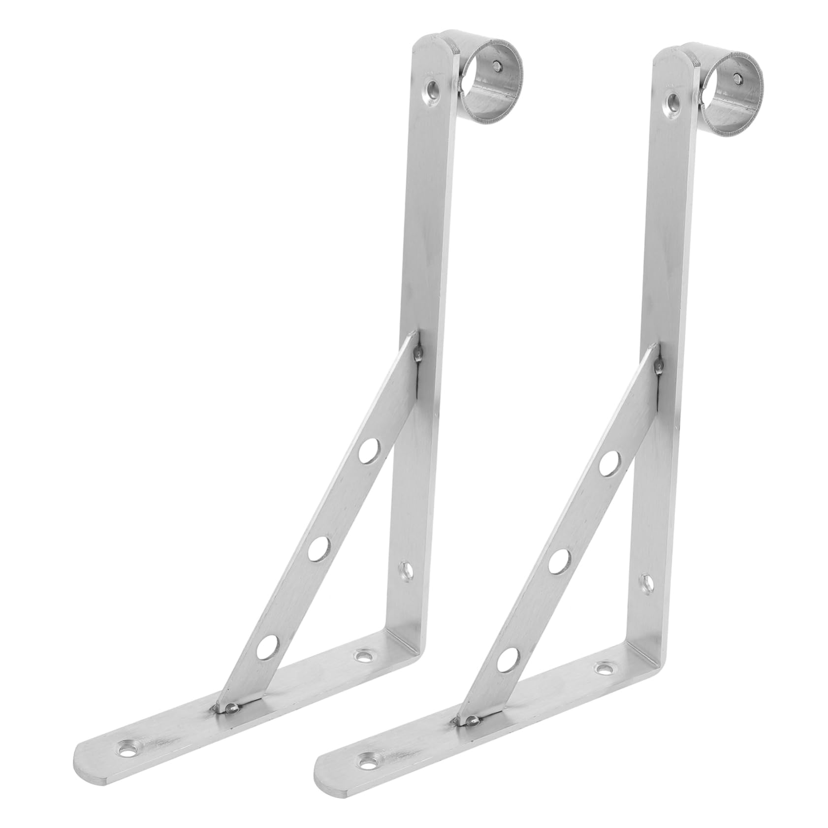 Luxshiny 2pcs Balcony Rod Bracket Space Saving Wall Clothesline Holder for Outdoor Drying Design for Stability for Balconies and Exterior Walls