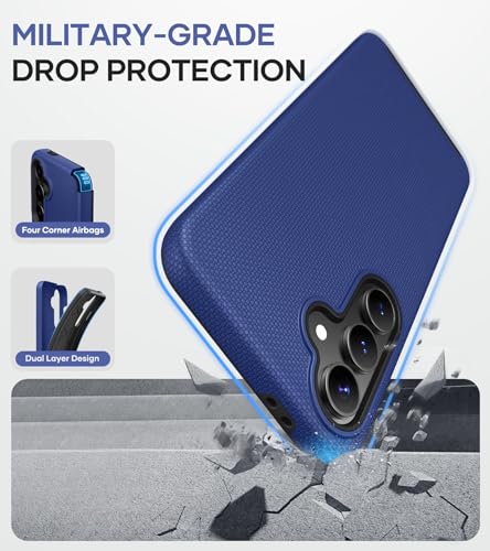 Image of SSLOTSCASE for Samsung Galaxy S24 FE Case [Support Wireless Charging] Raised Edges Protect Camera & Screen, Slim Durable Protective Phone Case Cover for Samsung S24 FE 5G 2024, Blue | [Support Wireless Charging] Raised Edges Protect Camera & Screen, Slim Durable Protective Phone Case Cover for S24 FE 5G 2024