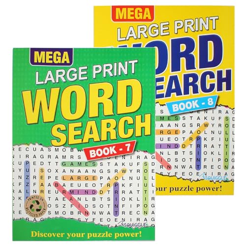 Martello P2174 Mega Large Print A4 Word Search Puzzle Books - Set of 2