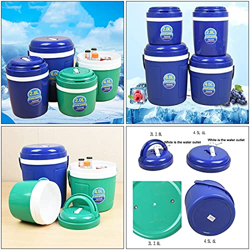 Fenteer Double Wall Car Insulated Bucket W/Lid Food Heat And Cold Round Leakproof Ice Cube Cooler - 2.8L Blue #TOP6